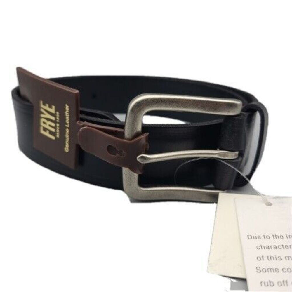 Frye Belt Mens Triple Heat 38mm Creased Black Leather Belt New Size 30